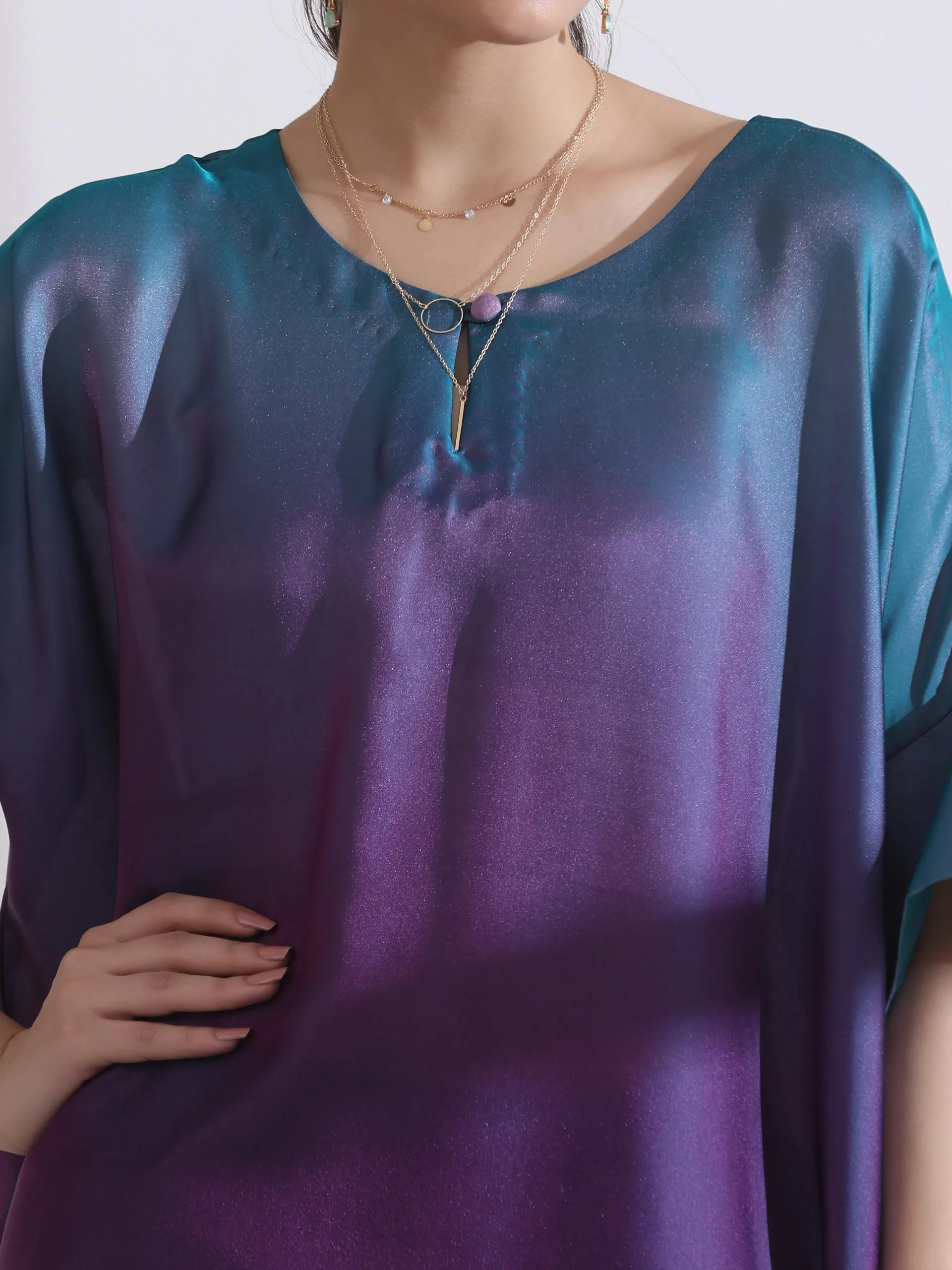 1 Pc - Rarity Soft Chiffon Satin Ombre Easy Kurta