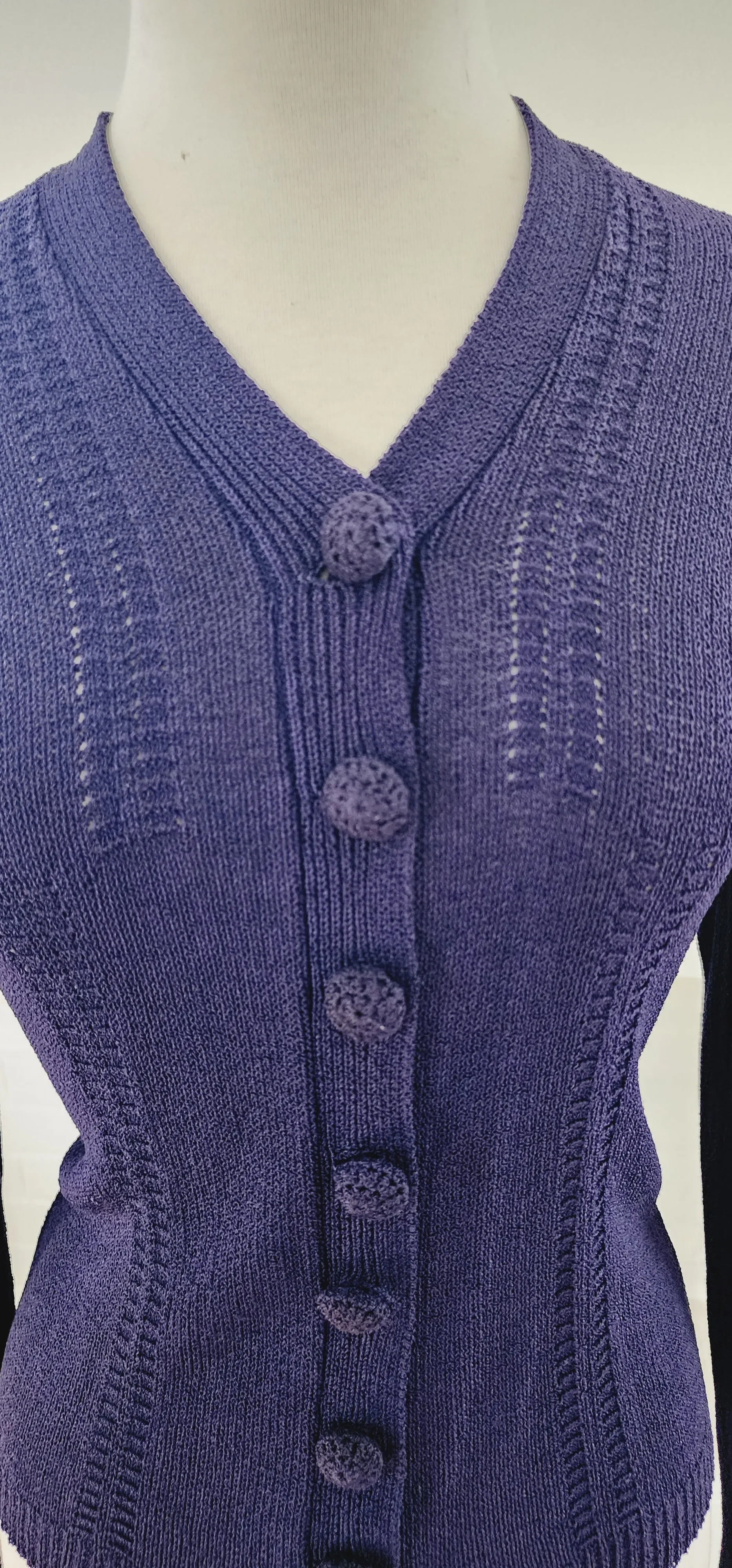 1930s Navy Blue Handknit Cardigan Sunday Night Knits by Marinette / S