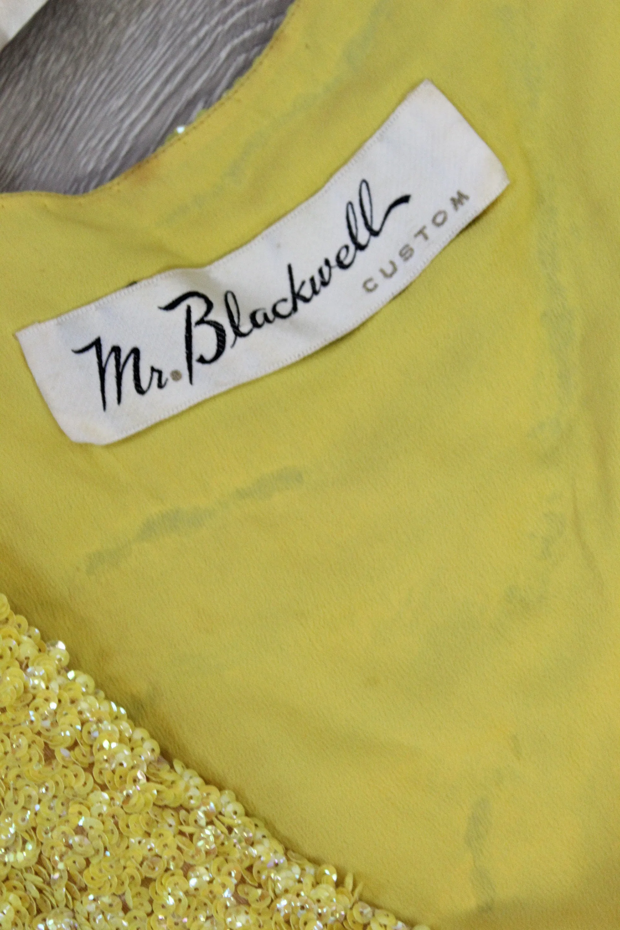 1960s DEMI COUTURE Mr Blackwell Custom sequin rhinestones dress small | new winter