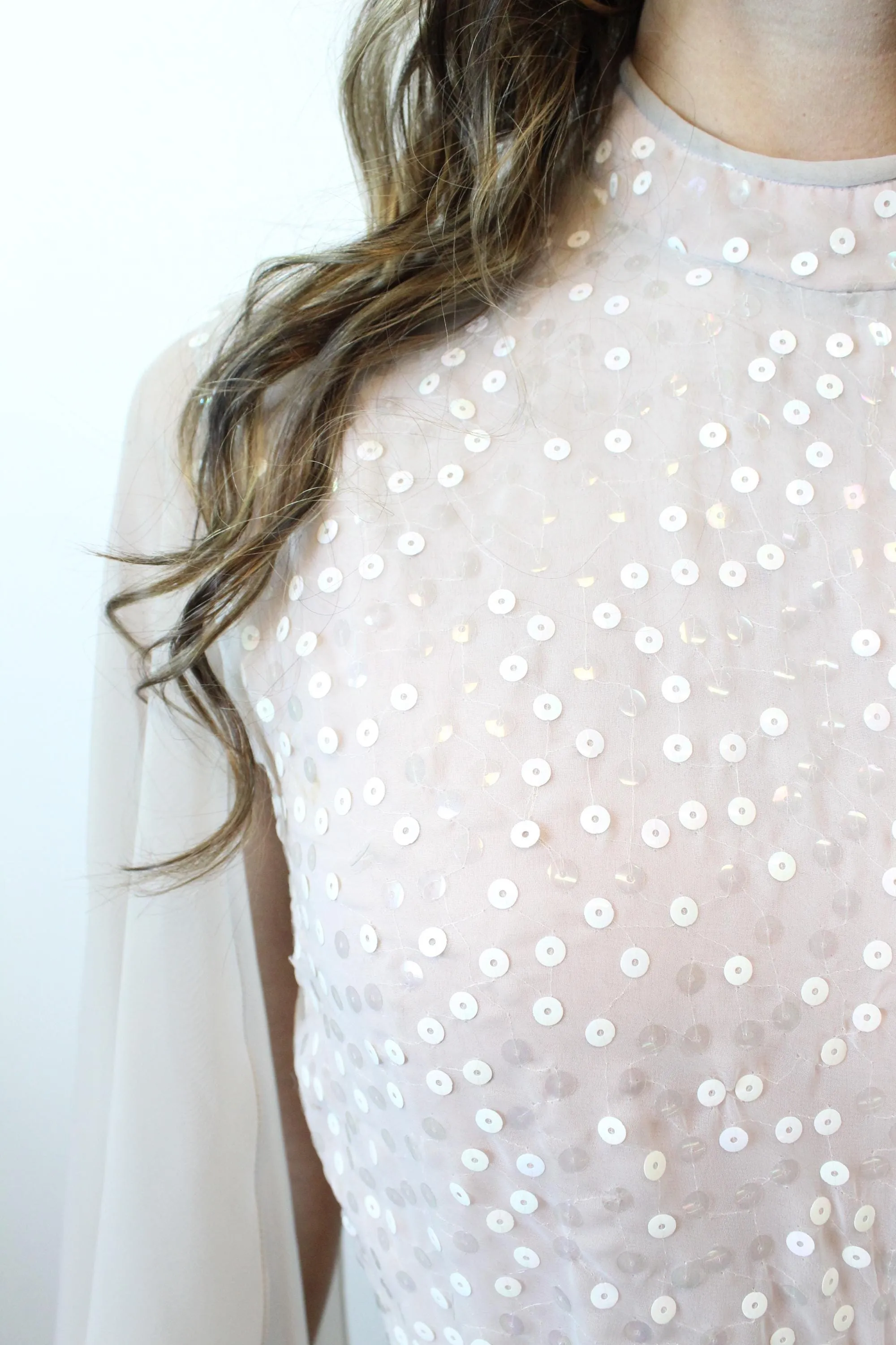 1970s LILLI DIAMOND angel sleeve sequin gown xs | new fall winter