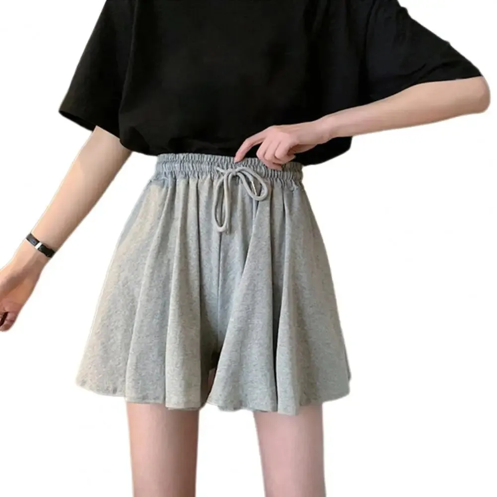 5Xl Summer Shorts Skirts Women Elastic High Waist Casual Wide Leg Shorts Korean A Line Loose Mini Skirt Black Short Pants