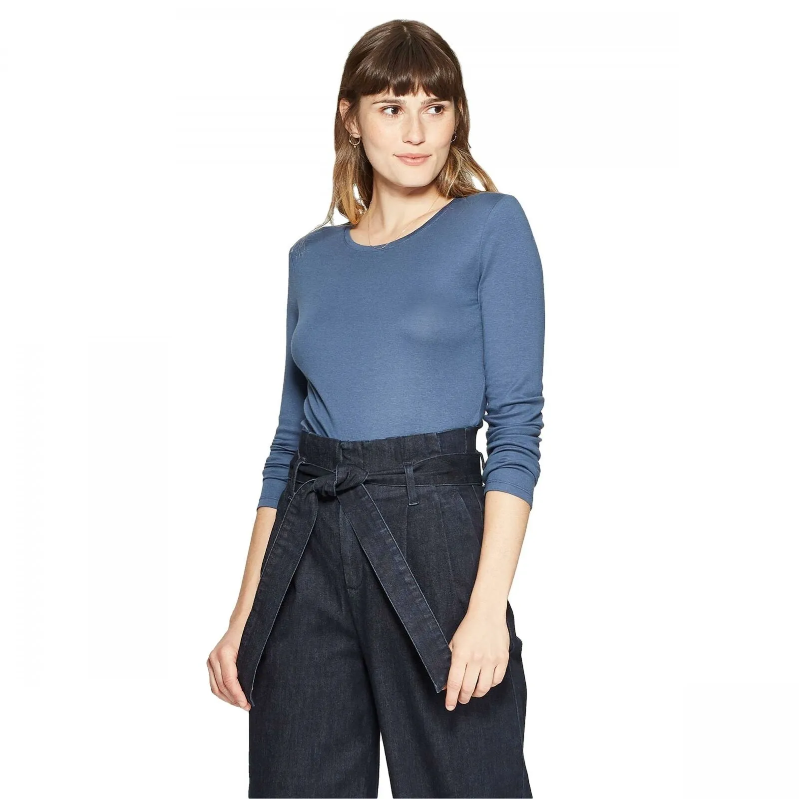 A New Day Women's Fitted Long Sleeve Crew Neck T-Shirt