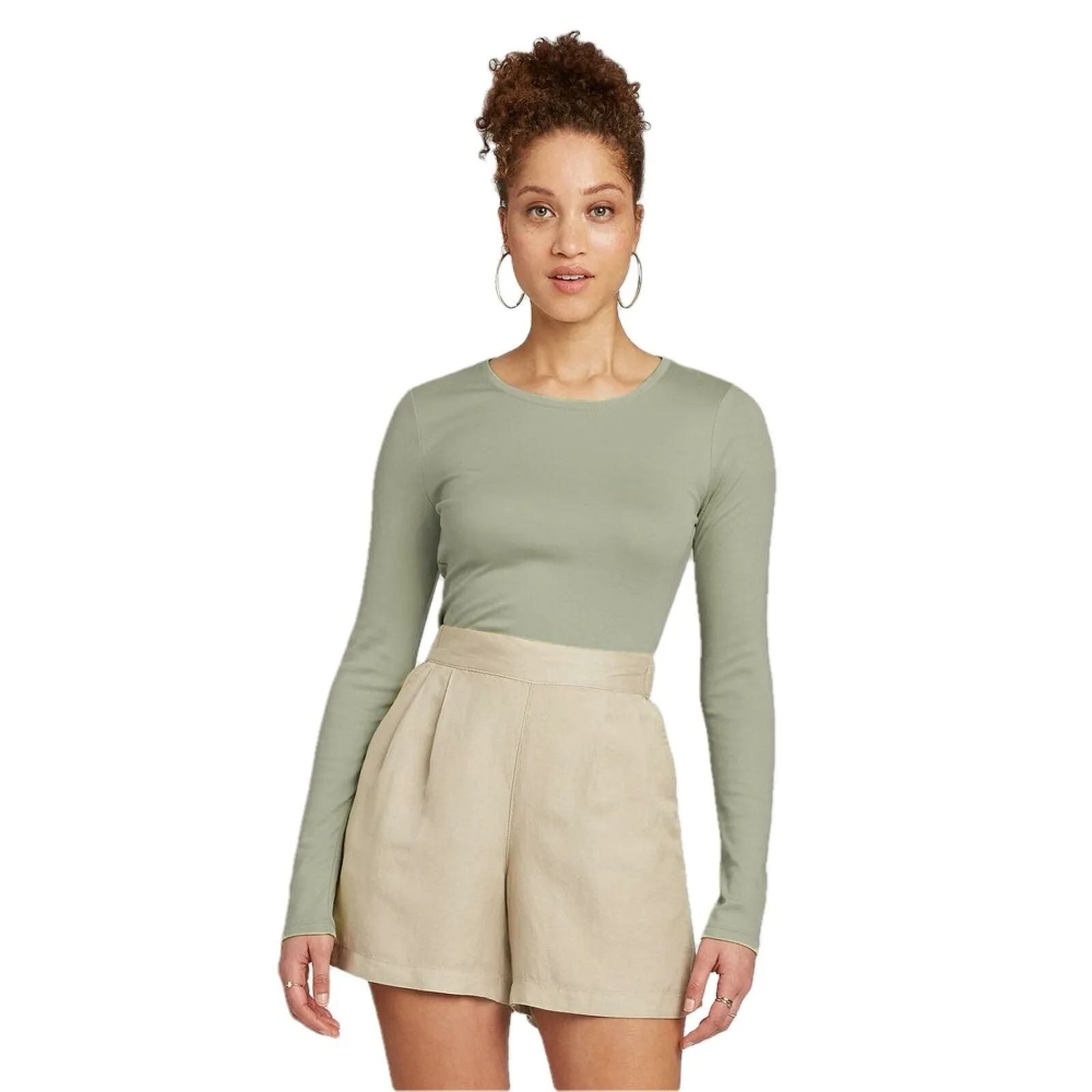 A New Day Women's Fitted Long Sleeve Crew Neck T-Shirt