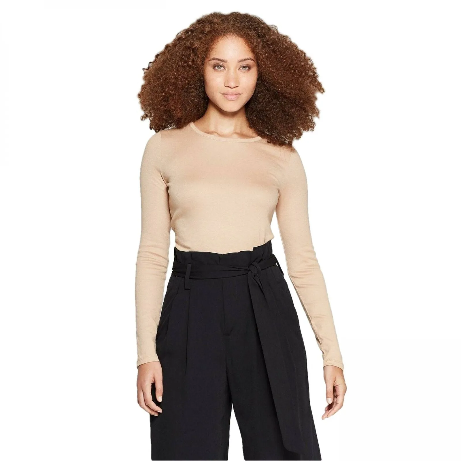 A New Day Women's Fitted Long Sleeve Crew Neck T-Shirt
