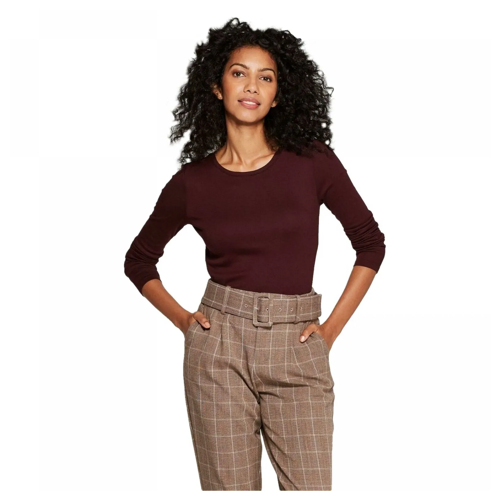 A New Day Women's Fitted Long Sleeve Crew T-Shirt