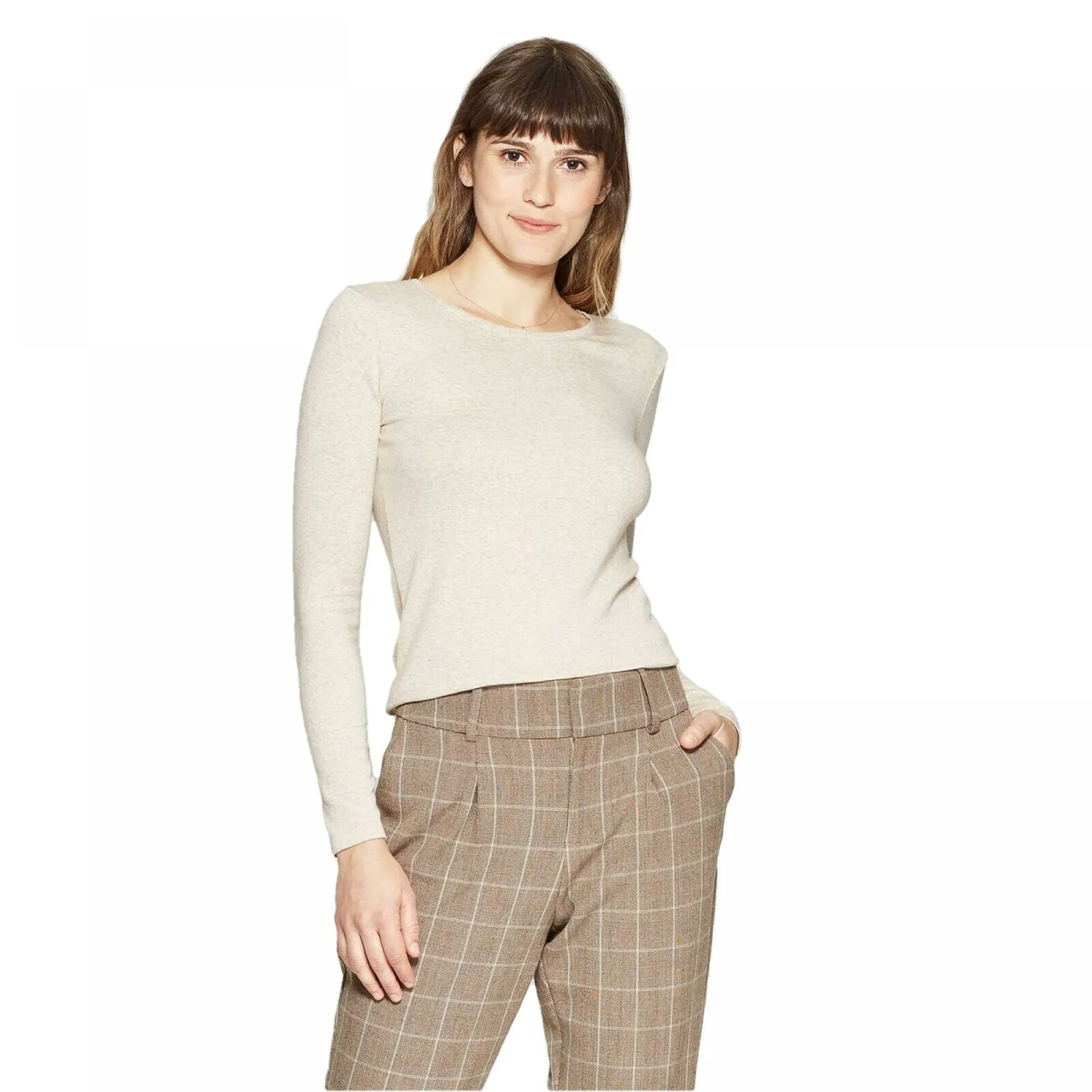 A New Day Women's Fitted Long Sleeve Crew T-Shirt