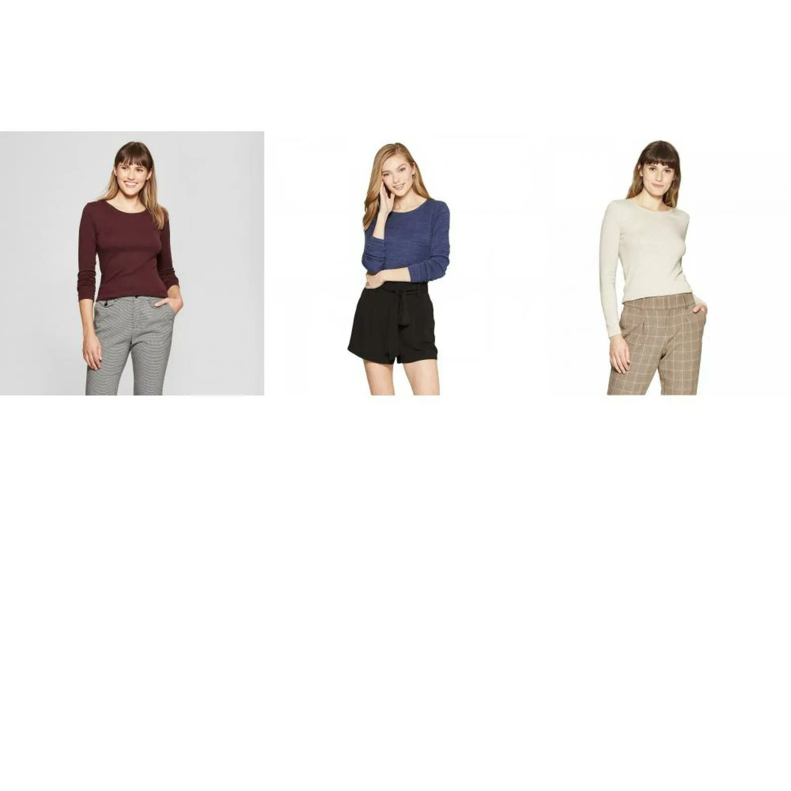 A New Day Women's Fitted Long Sleeve Crew T-Shirt