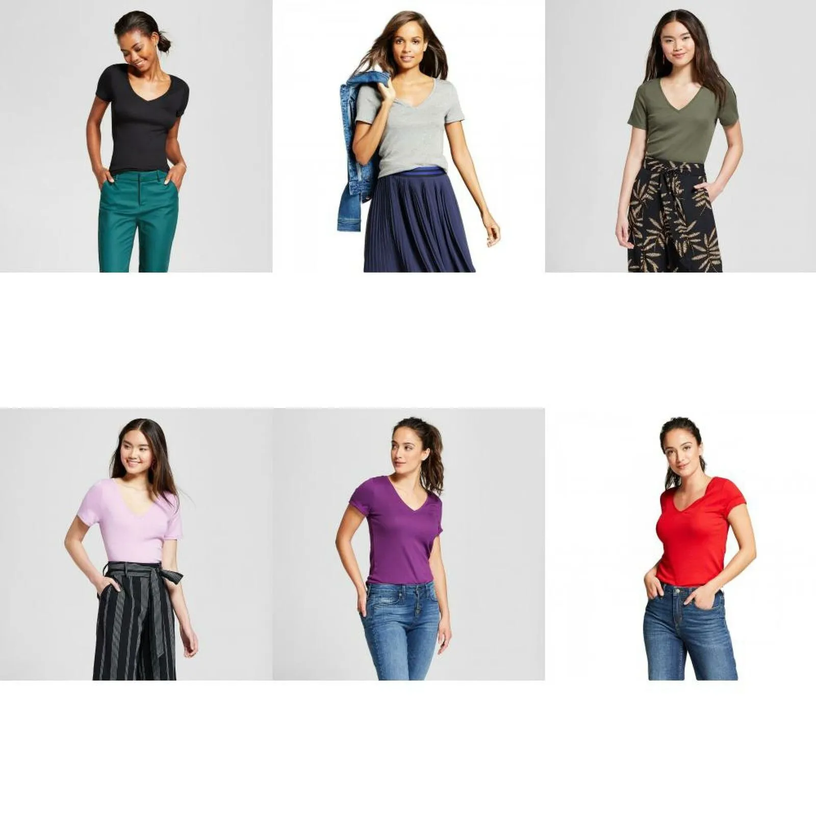 A New Day Women's Fitted Short Sleeve V-Neck T-Shirt
