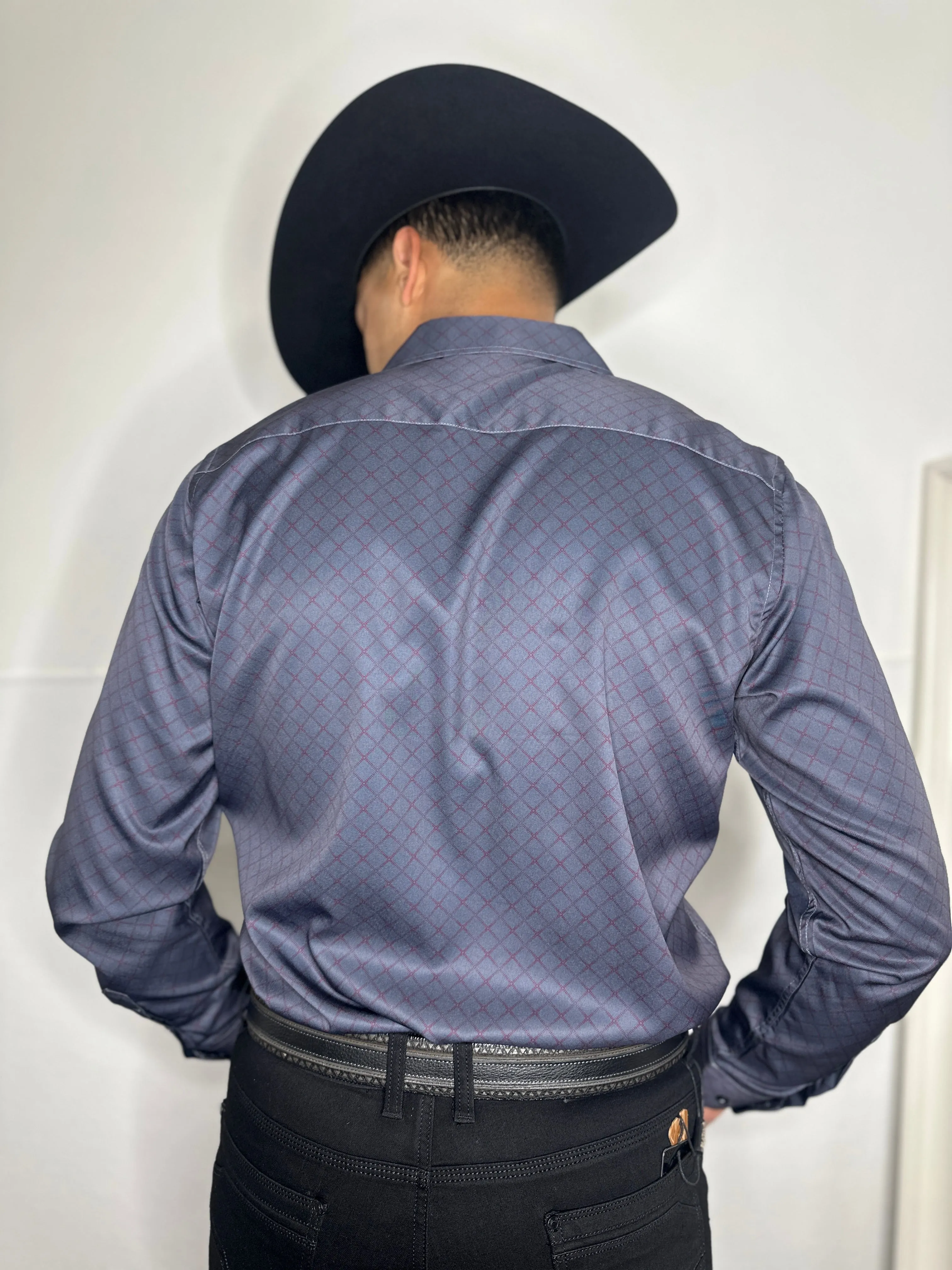 Aaron Moderno Gray/Red Print Shirt