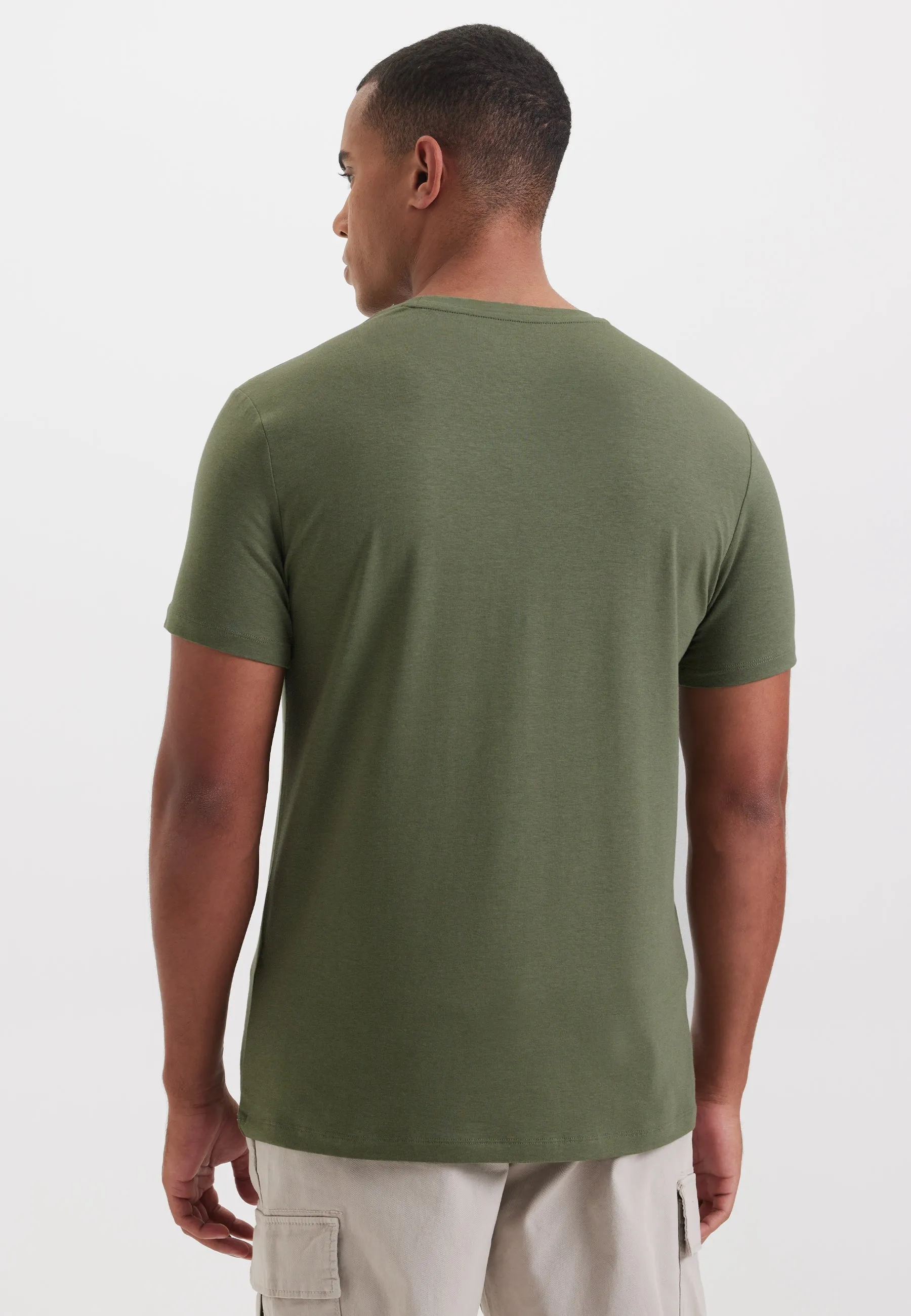 Açık Gri Bisiklet Yaka Regular Fit Modal Pamuk Karışımlı Basic Erkek T-Shirt PARKER