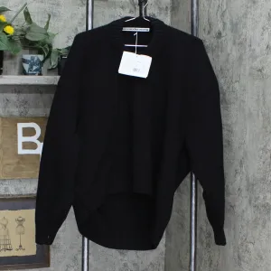 Alexander Wang Womens Rib Merino Wool Blend Mock Neck Sweater Black L