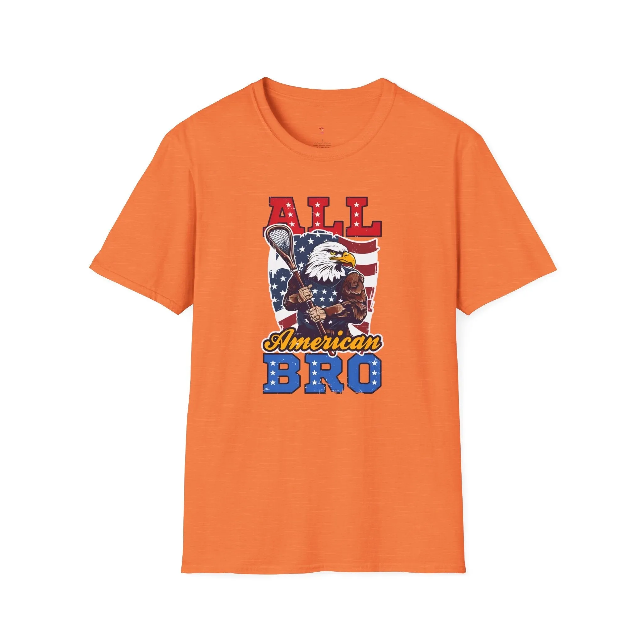 All American Bro, 4th of July, Baseball, Softstyle T-Shirt