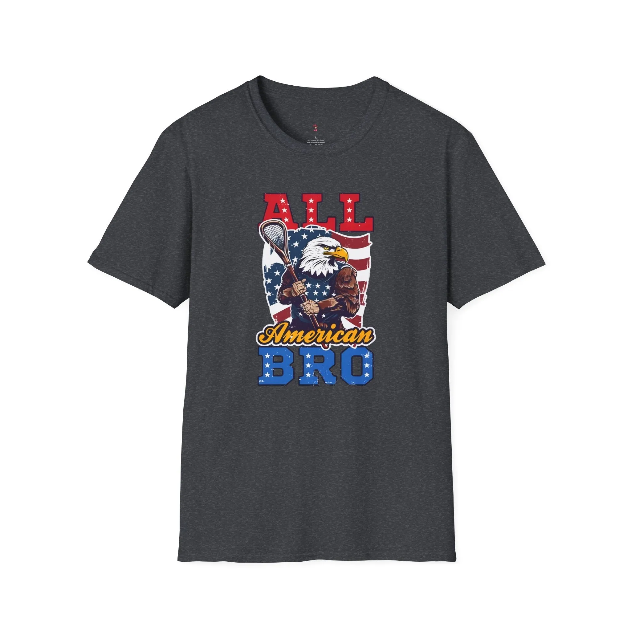 All American Bro, 4th of July, Baseball, Softstyle T-Shirt