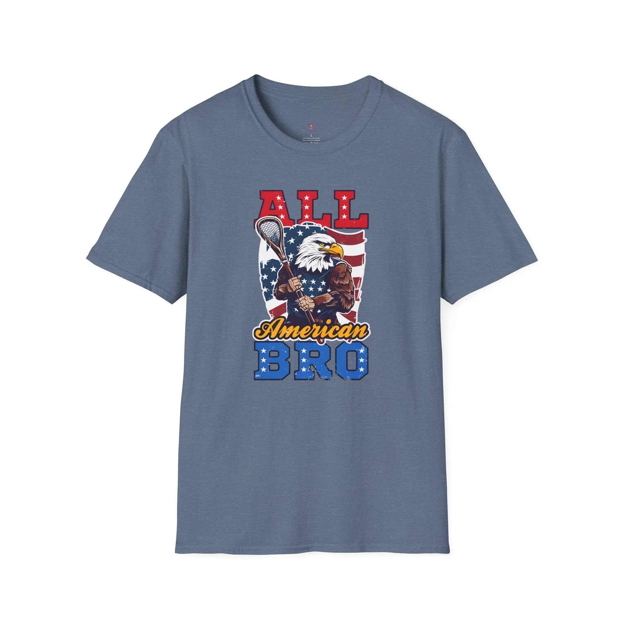All American Bro, 4th of July, Baseball, Softstyle T-Shirt