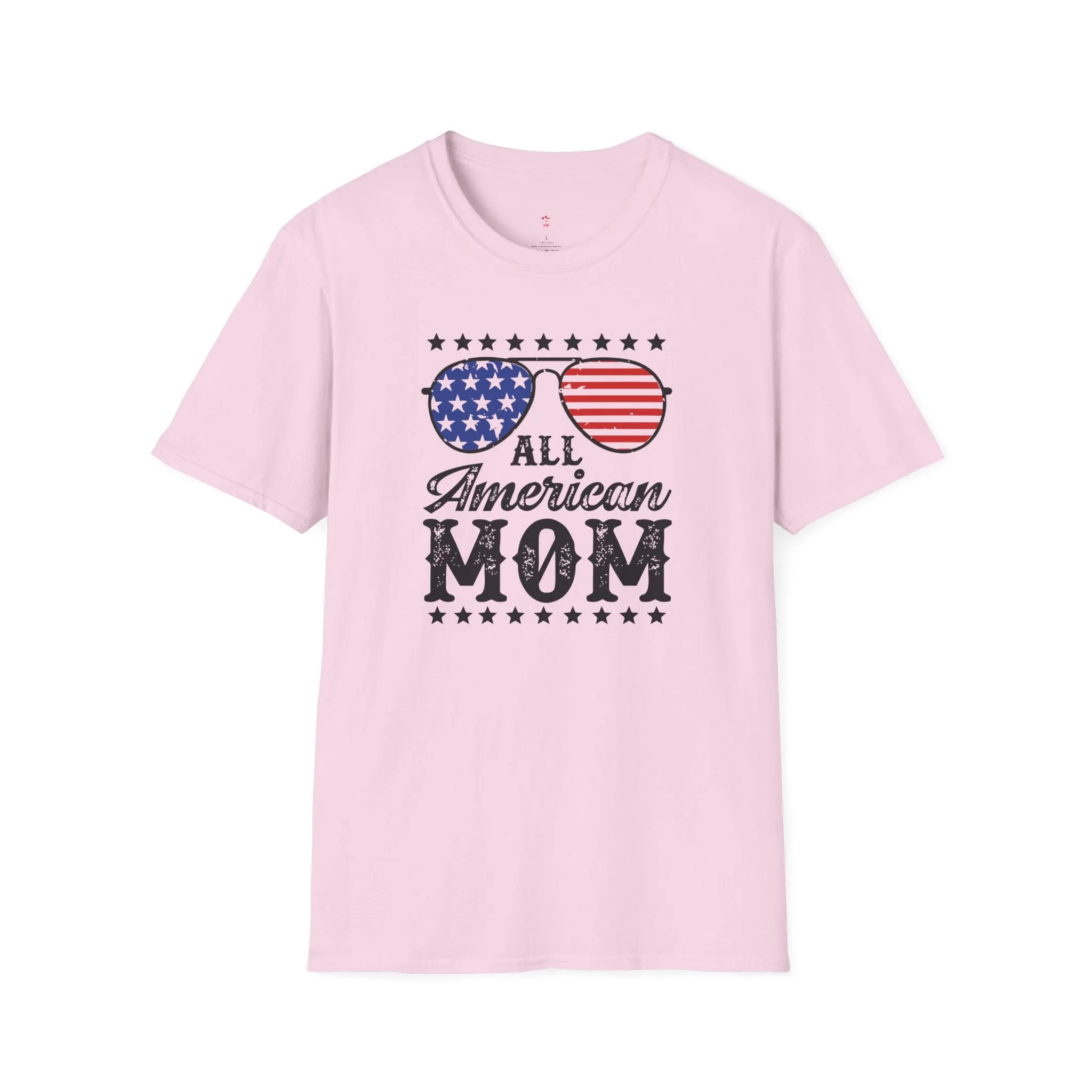 All American Mom Tee, 4th of July, Cool Mom, Softstyle T-Shirt