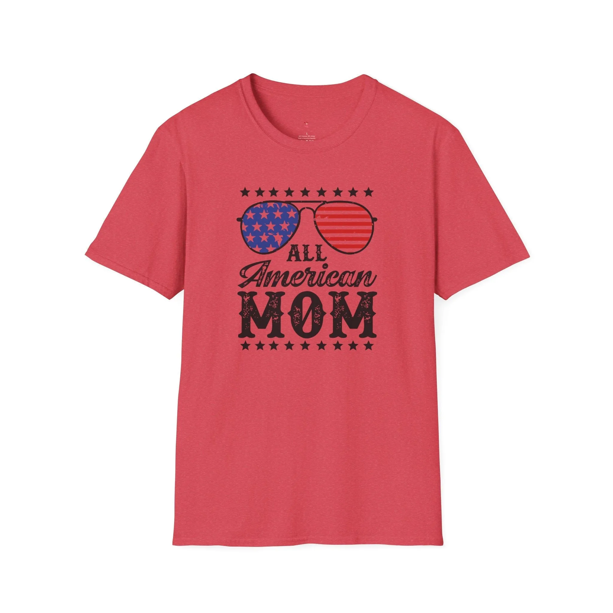 All American Mom Tee, 4th of July, Cool Mom, Softstyle T-Shirt
