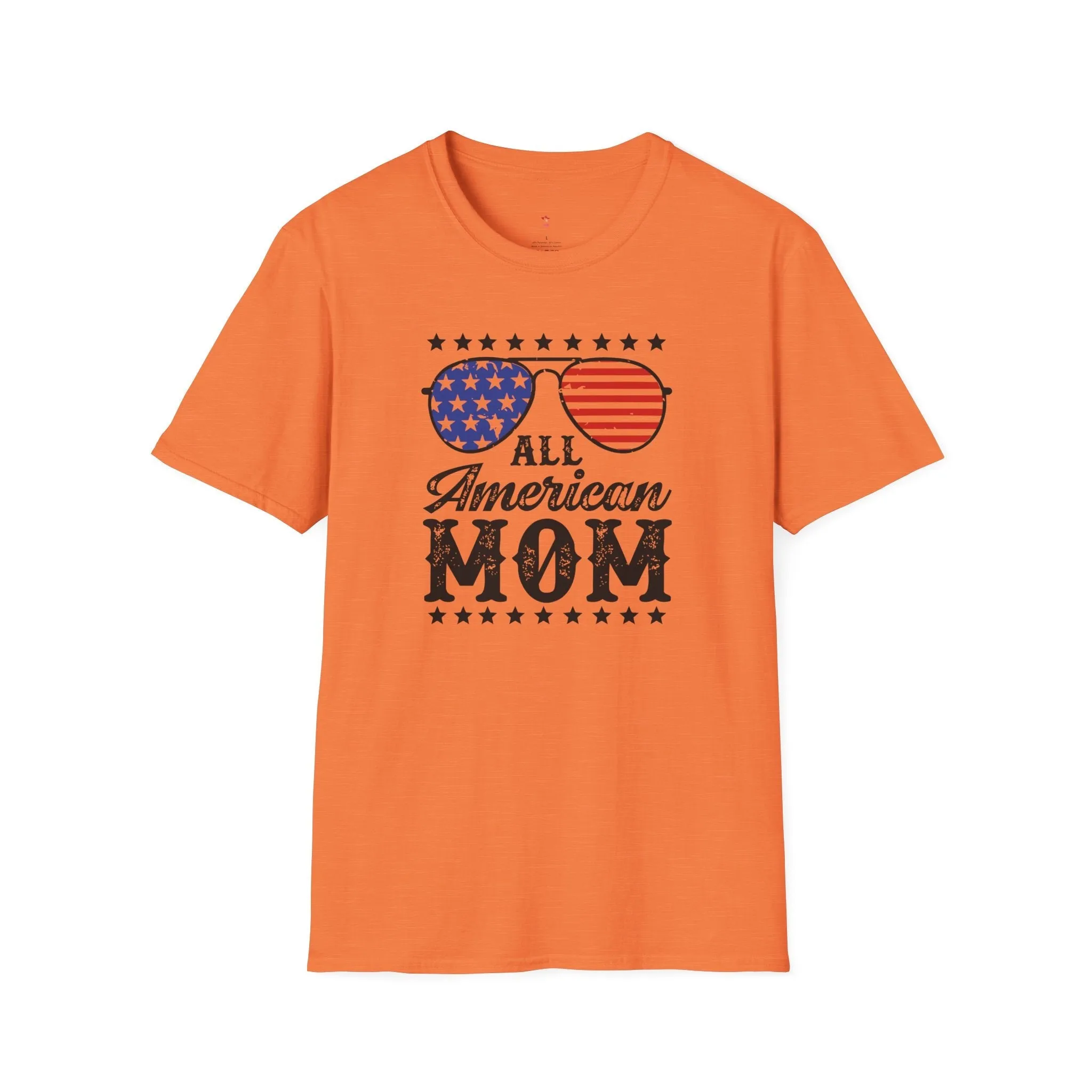 All American Mom Tee, 4th of July, Cool Mom, Softstyle T-Shirt