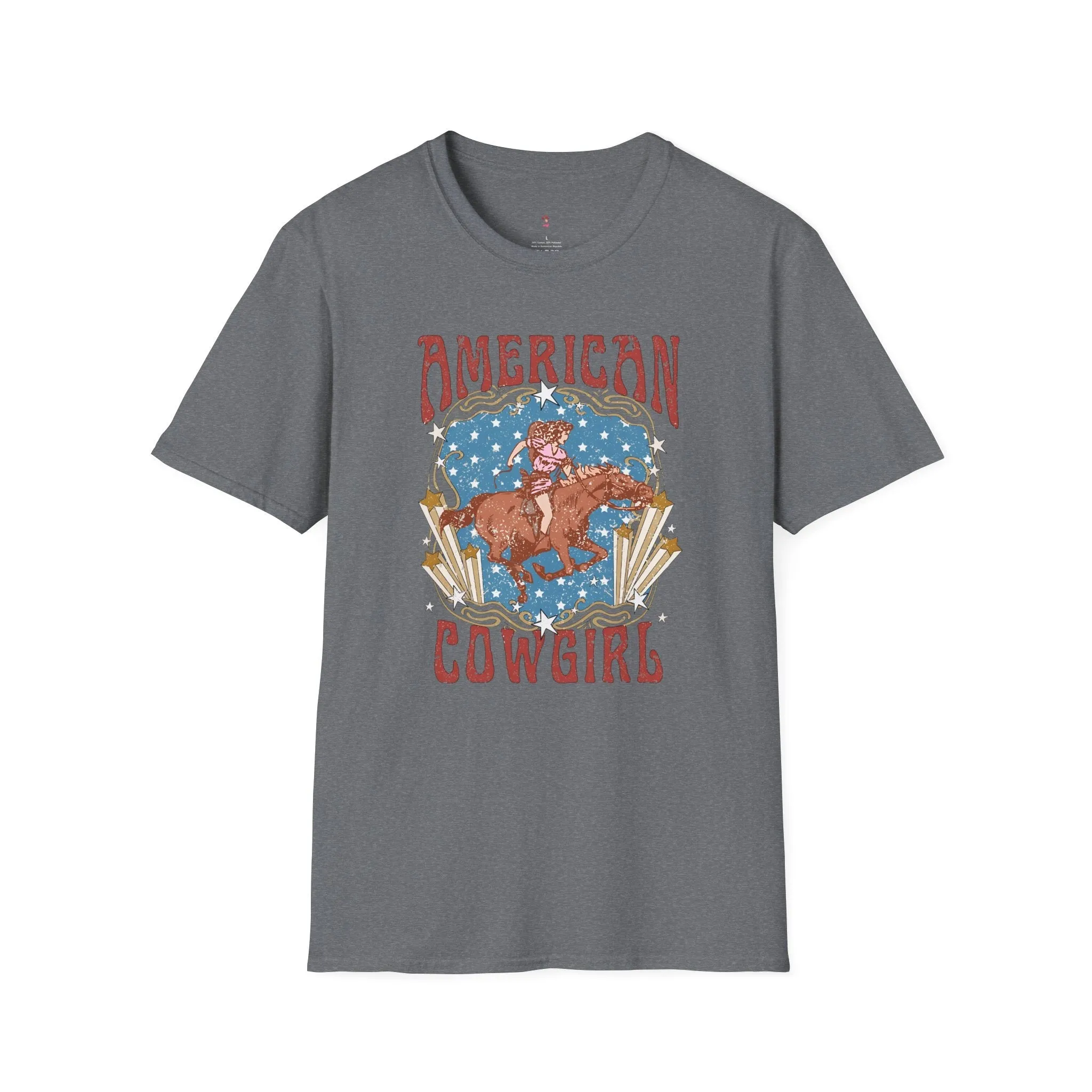 American Cowgirl Tee, 4th of July, Western, Softstyle T-Shirt