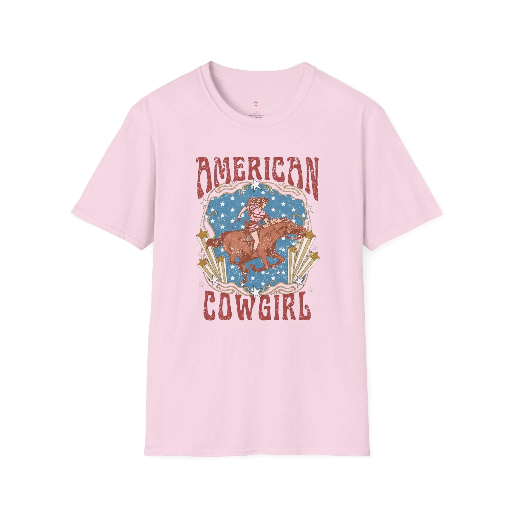 American Cowgirl Tee, 4th of July, Western, Softstyle T-Shirt