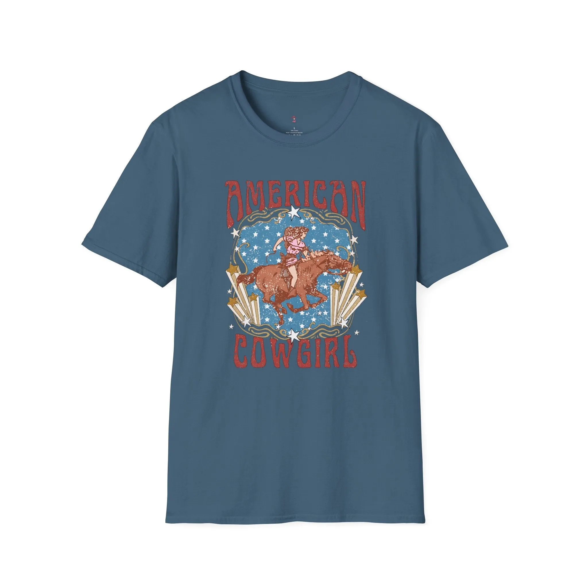 American Cowgirl Tee, 4th of July, Western, Softstyle T-Shirt