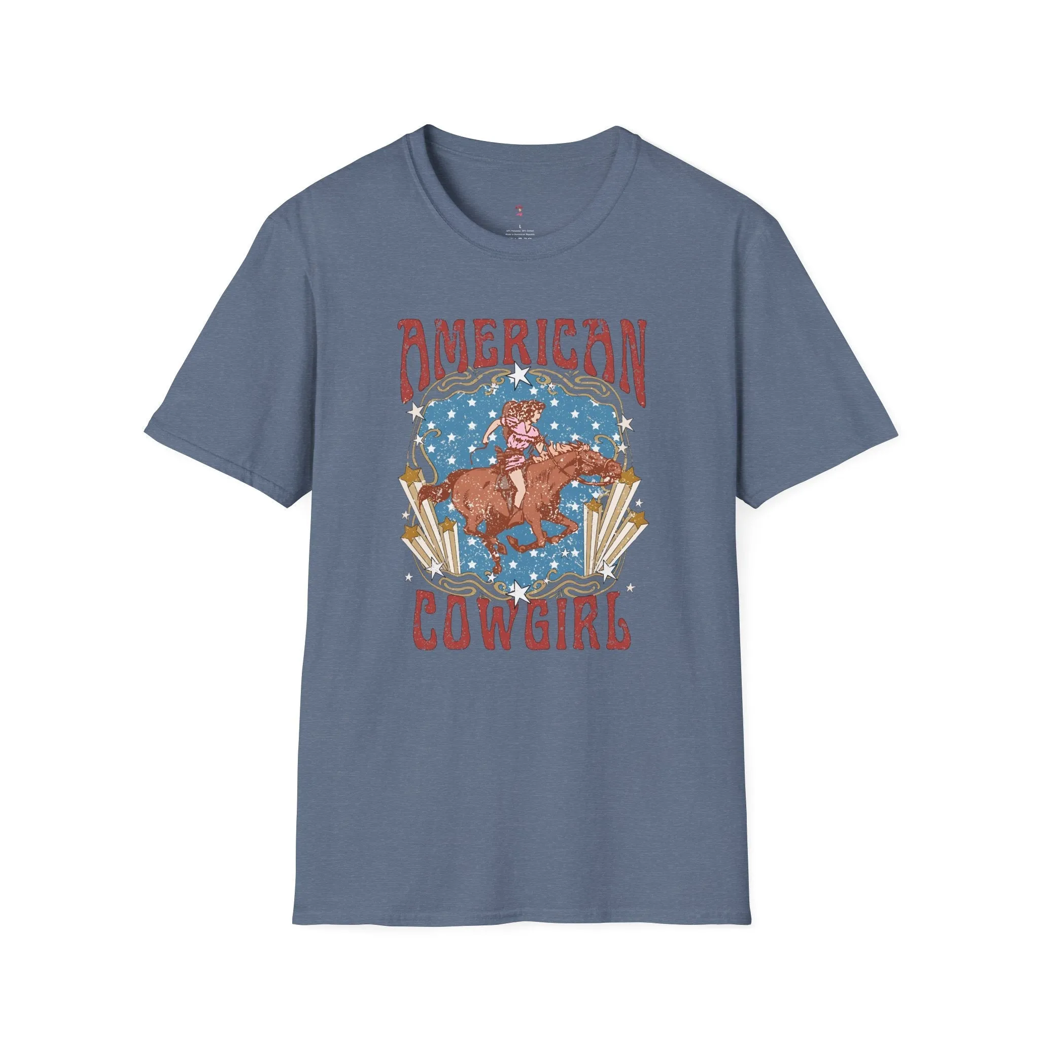 American Cowgirl Tee, 4th of July, Western, Softstyle T-Shirt