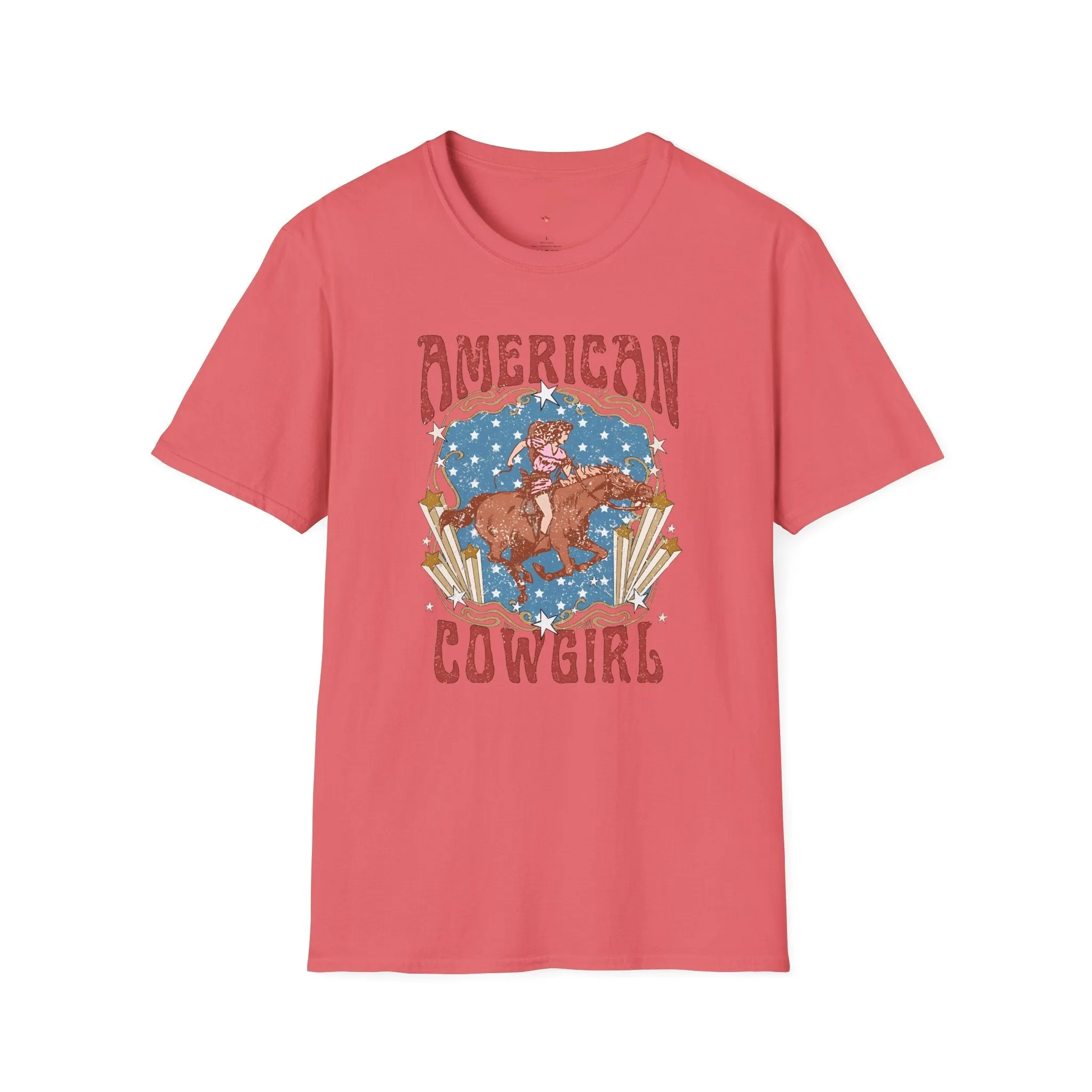 American Cowgirl Tee, 4th of July, Western, Softstyle T-Shirt
