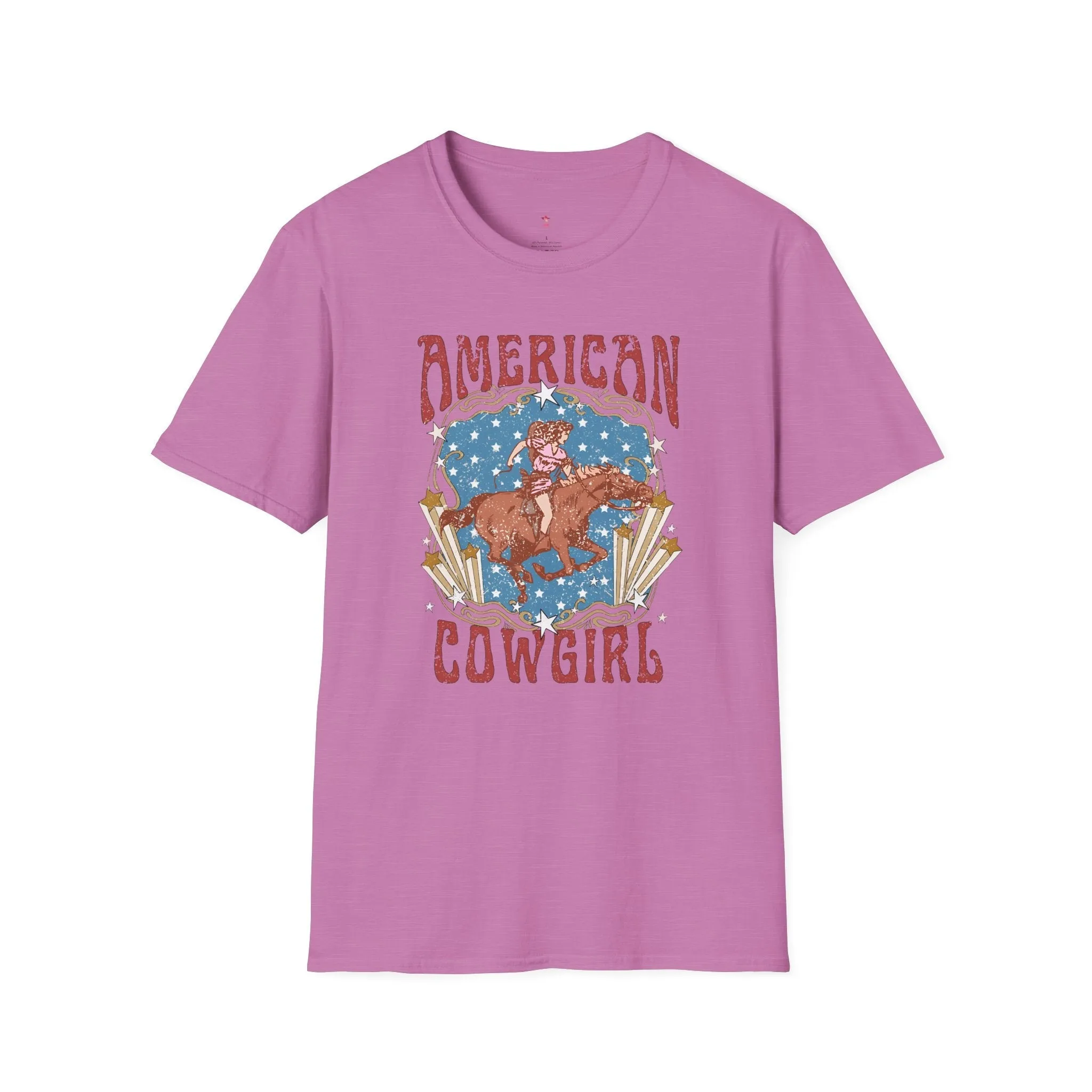 American Cowgirl Tee, 4th of July, Western, Softstyle T-Shirt