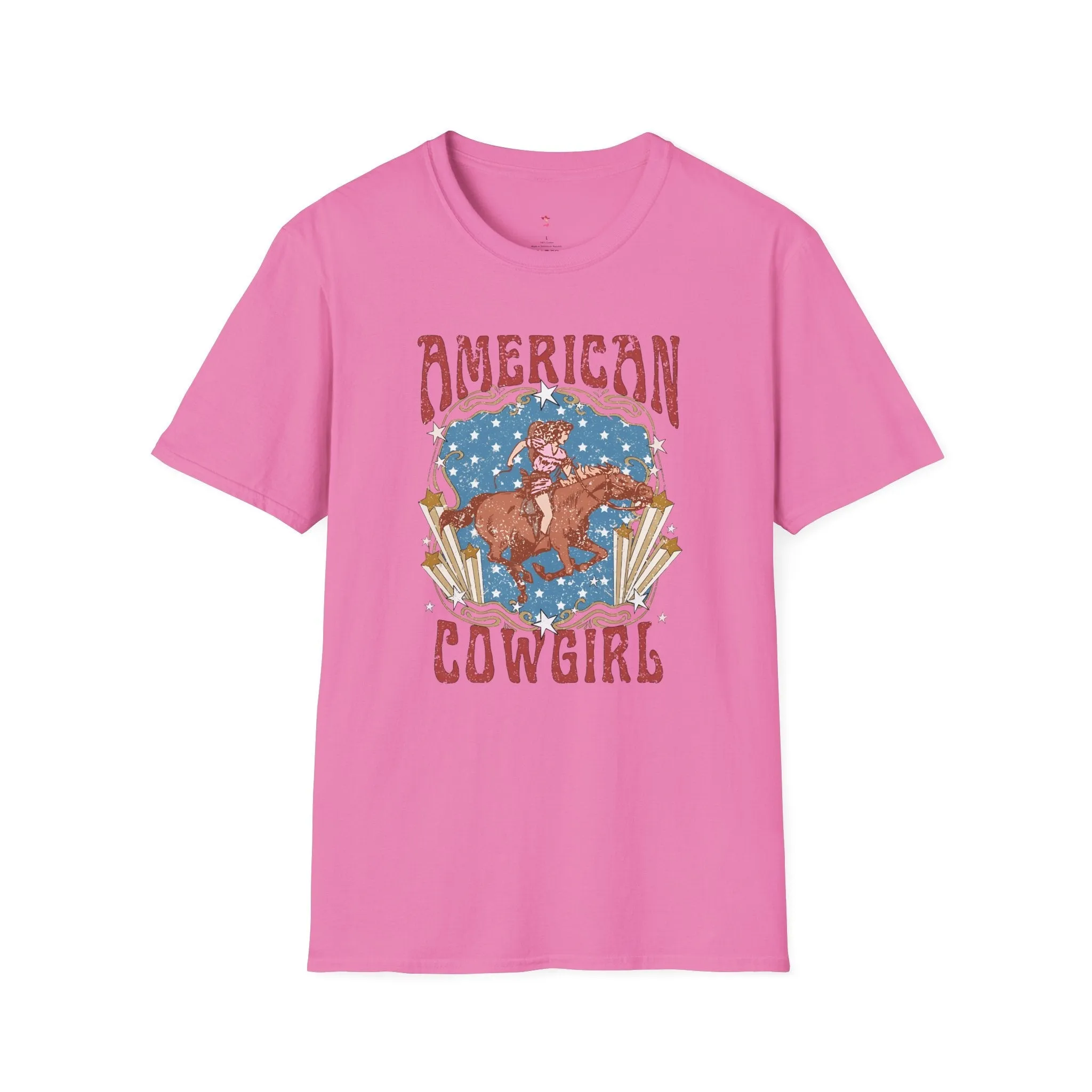 American Cowgirl Tee, 4th of July, Western, Softstyle T-Shirt