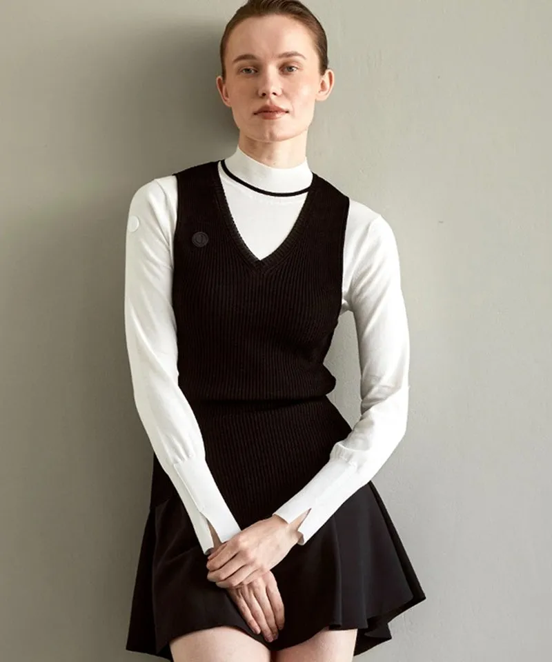 Anell Golf Boy Knit Top - Black