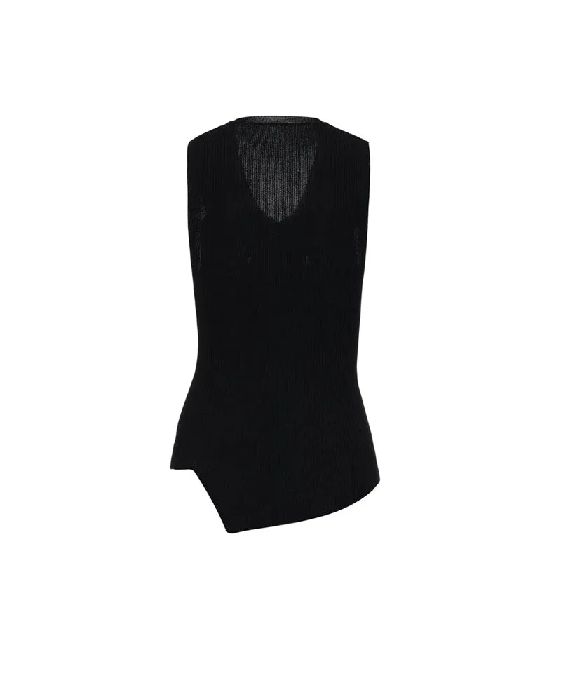 Anell Golf Boy Knit Top - Black