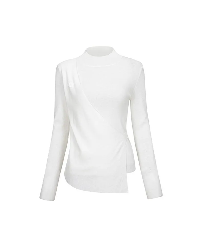 Anell Golf Layered Slit Knit Top - Ivory