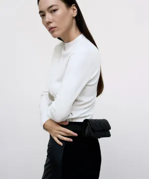 Anell Golf Layered Slit Knit Top - Ivory