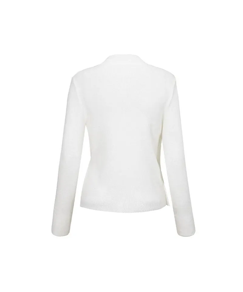 Anell Golf Layered Slit Knit Top - Ivory