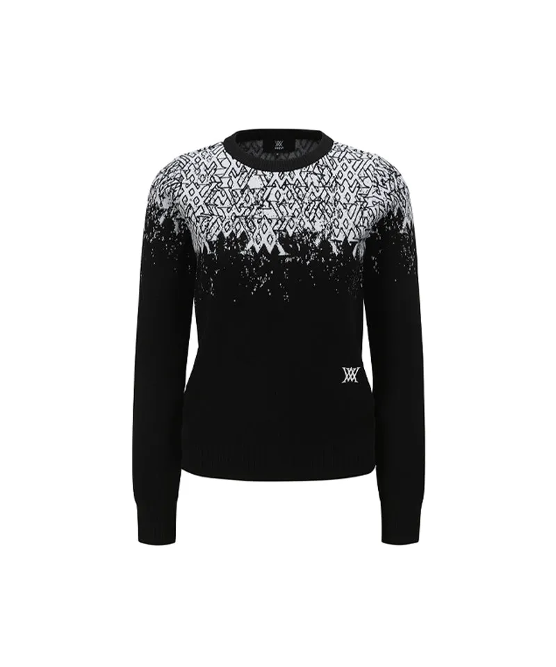 ANEW Golf Women's SP Gradation Pattern Sweater - Black