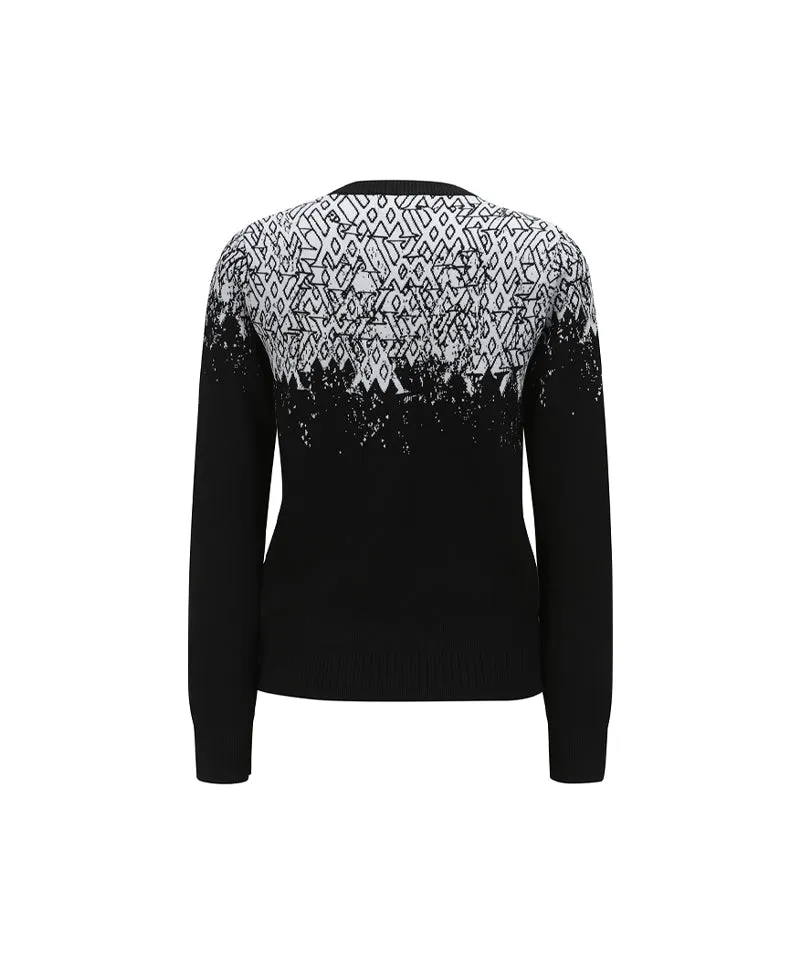 ANEW Golf Women's SP Gradation Pattern Sweater - Black