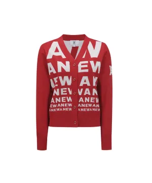 ANEW Golf Women's SP Logo Pattern Knit Cardigan - Red