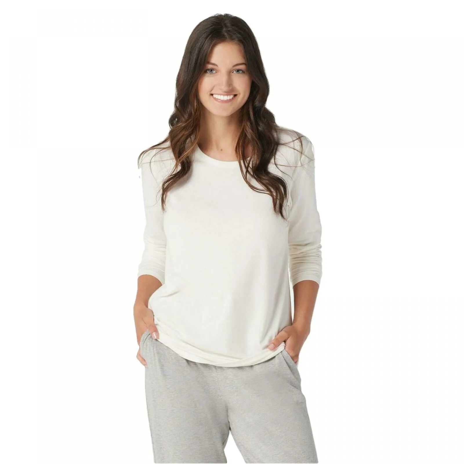 AnyBody Women's Split Back Long Sleeve Cozy Knit Top