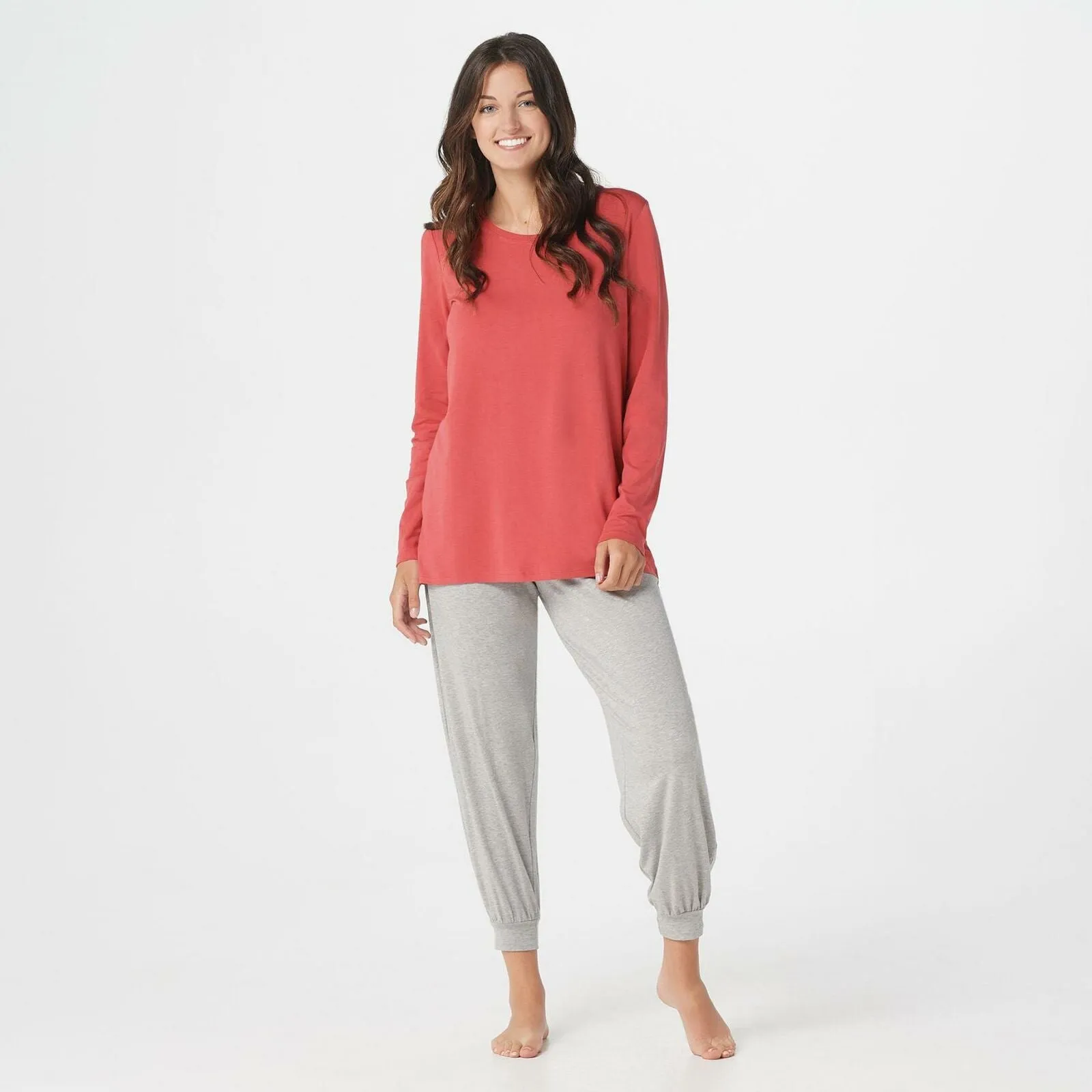 AnyBody Women's Split Back Long Sleeve Cozy Knit Top