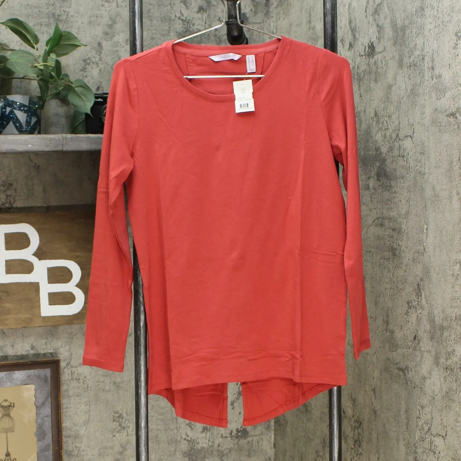 AnyBody Women's Split Back Long Sleeve Cozy Knit Top