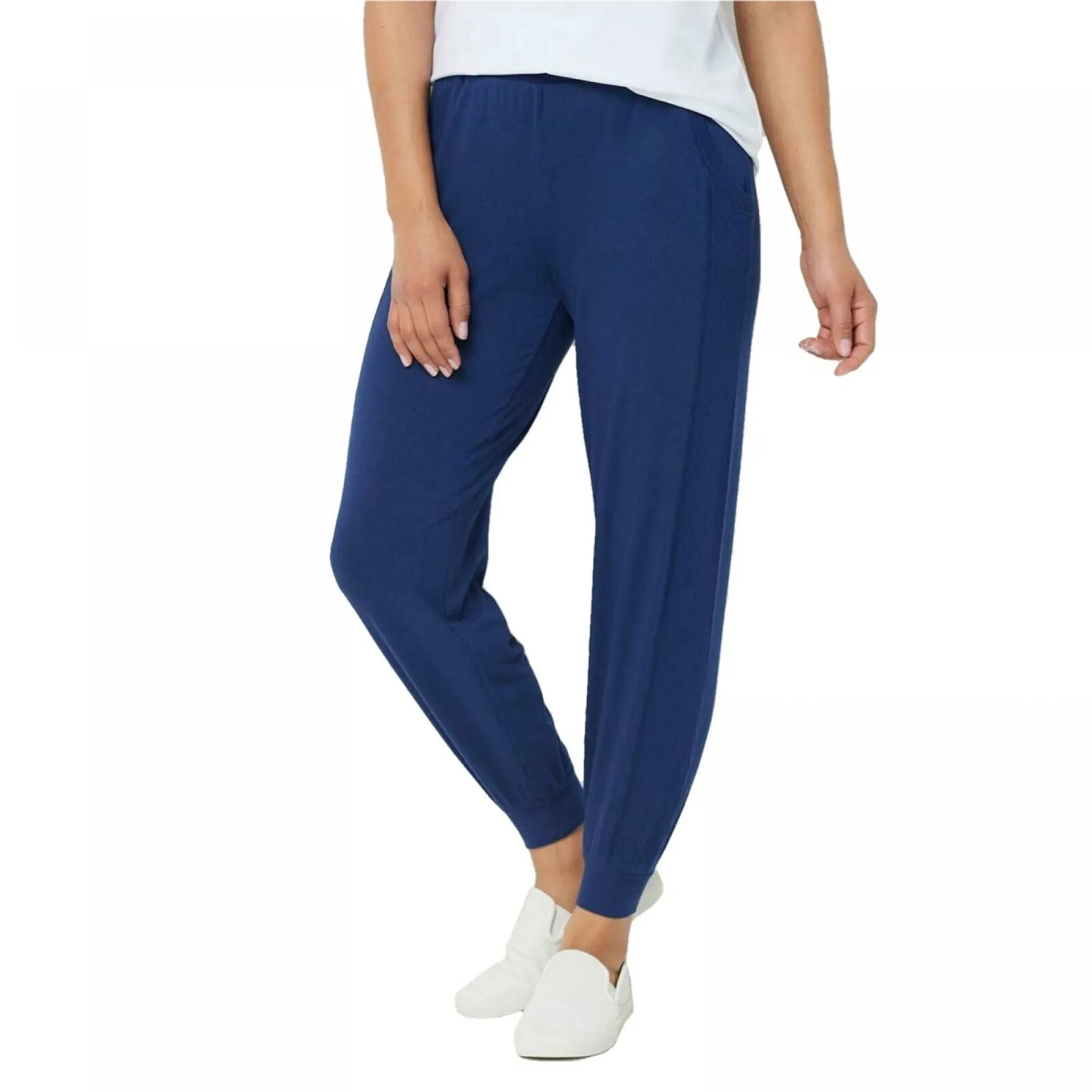 AnyBody Women's Tall Side Ribbed Cozy Knit Jogger Pants