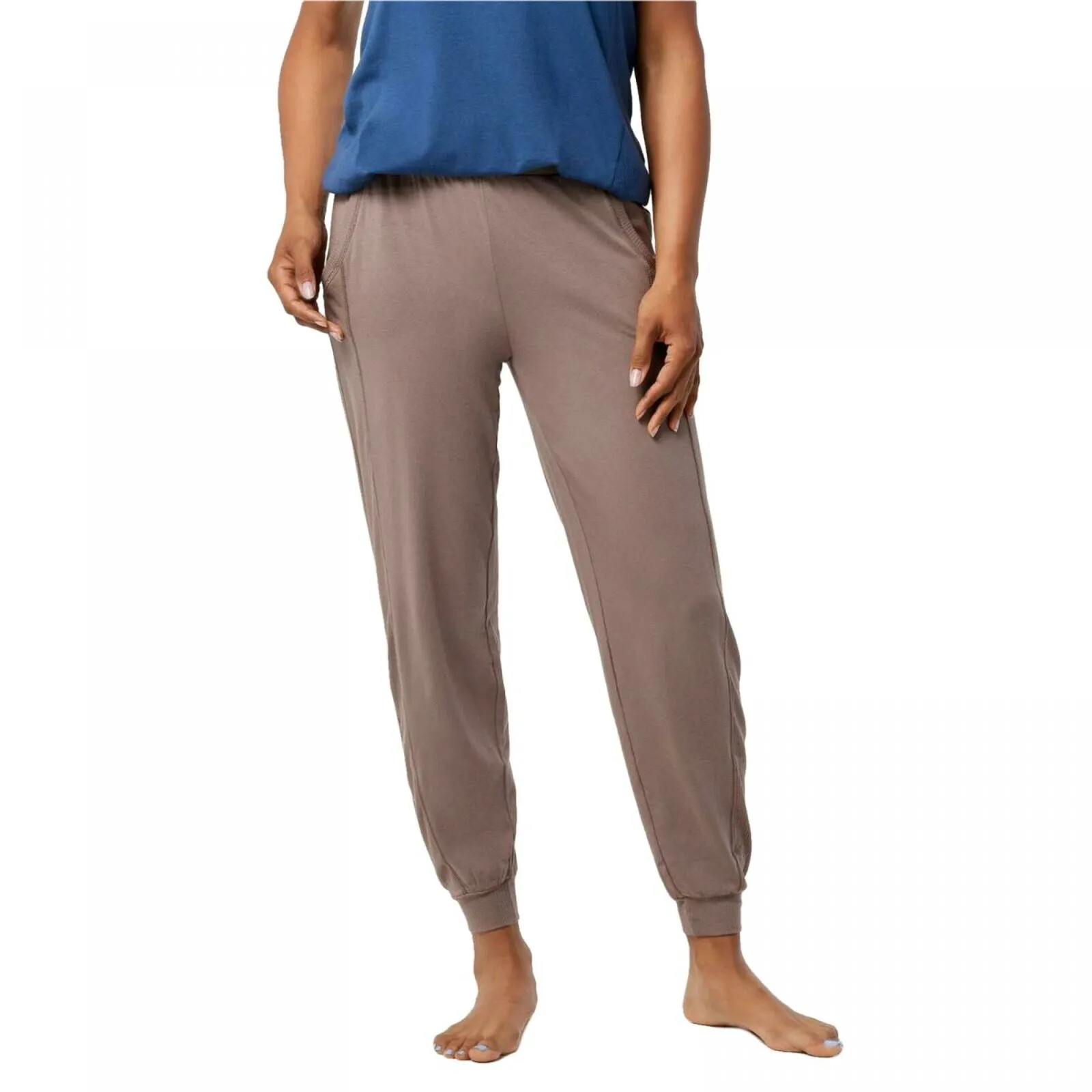AnyBody Women's Tall Side Ribbed Cozy Knit Jogger Pants