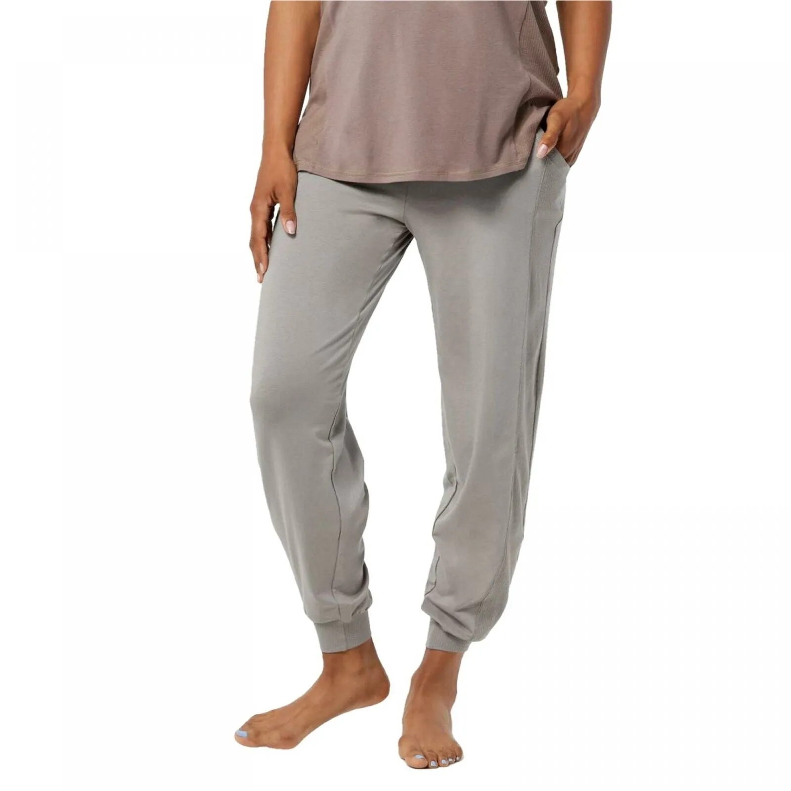 AnyBody Women's Tall Side Ribbed Cozy Knit Jogger Pants