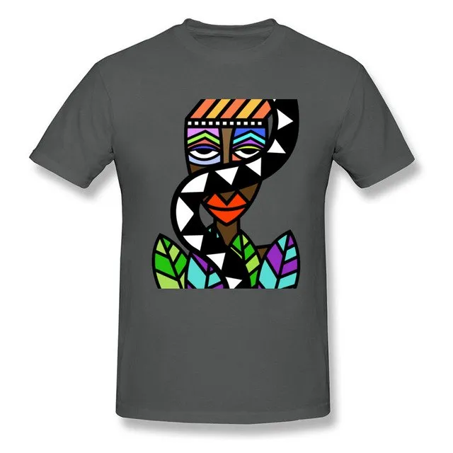 Art Design Men T-shirt African Beauty Abstract Painting Short Sleeve T Shirt Male Unique Street Wear Exotic Tshirt