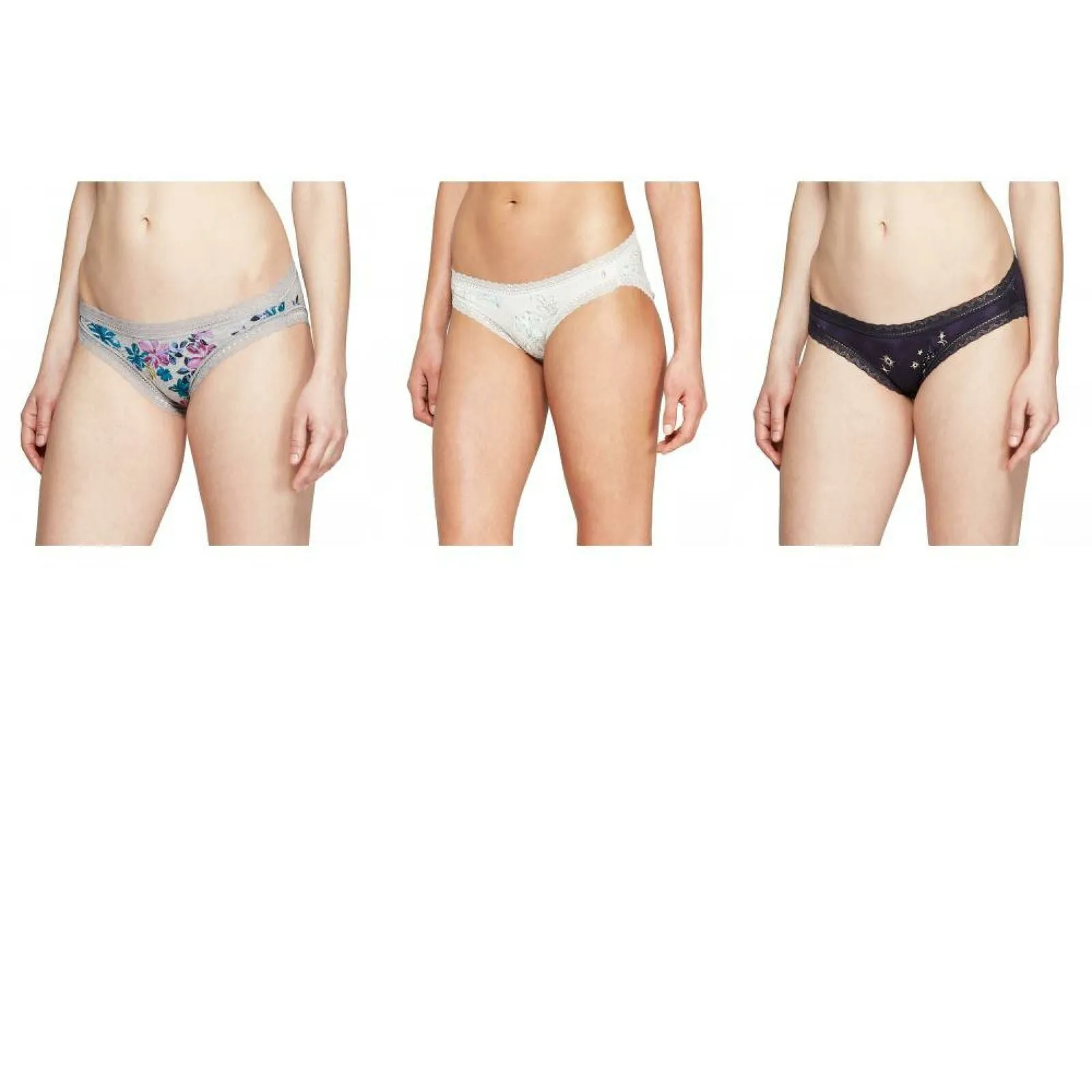 Auden Women's Cotton Bikini Panties with Lace