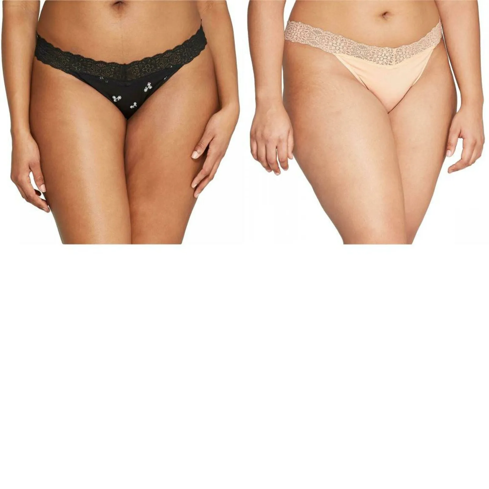 Auden Women's Cotton Thong with Lace Waistband