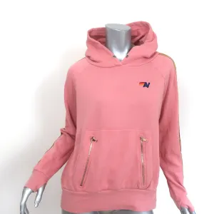 Aviator Nation 5 Stripe Pullover Hoodie Pink Cotton & Velvet Size Small