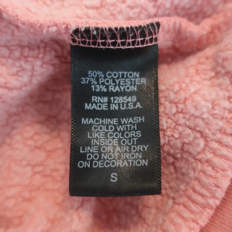 Aviator Nation 5 Stripe Pullover Hoodie Pink Cotton & Velvet Size Small