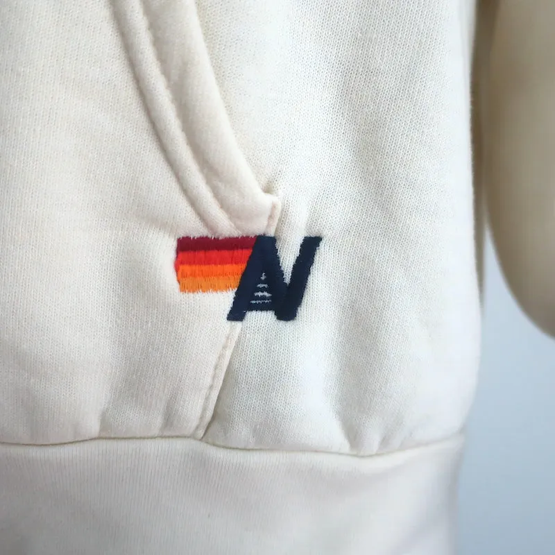 Aviator Nation Heart Stitch Zip-Up Hoodie Sweatshirt Ivory Size Medium