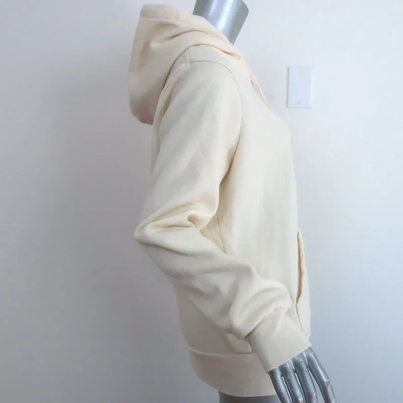 Aviator Nation Heart Stitch Zip-Up Hoodie Sweatshirt Ivory Size Medium