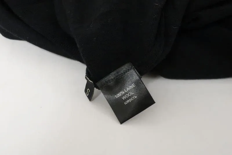 Barbara Bui Sweater Black Cotton-Modal Size Small V-Neck Side Split Pullover
